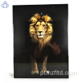 Arte de parede em tela de impressão de leão de cristal